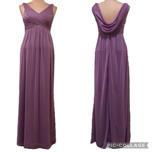 AZAZIE Cowl Back Pleated Bodice Lilac Purple Gown Size 2